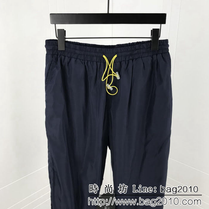 CHANEL香奈兒 18ss新款 中古系列橡膠章 藏藍色休閒褲 男女同款 ydi1128